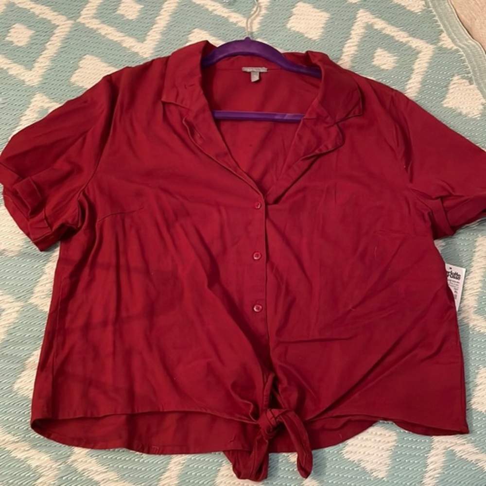 Short Sleeve Button Down Collared Shirt X-Large